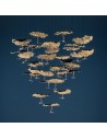 Suspension Gold Moon Chandelier or Catellani and Smith Valente Design éteinte