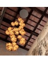 Suspension Gold Moon Chandelier or Catellani and Smith Valente Design éclairée vue d\'en bas