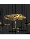Suspension Gold Moon Chandelier Catellani and Smith Valente Design  détail feuille d\'or