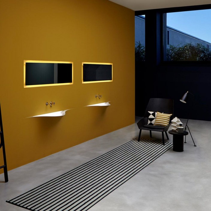 Vasque design silenzio LED dans une chambre par la marque Antonio Lupi - Valente Design