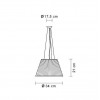 Schéma de la suspension Romeo Moon S1 transparent par Philippe Starck pour la marque flos chez Valente Design