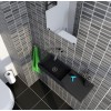 Lave mains 56 cm sans percement Mini Wash Me avec tablette à droite noir pour la marque Clou vue d'en haut