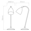 Dimensions Lampe à poser Joel Table Astro Lighting Valente Design