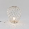 lampe de Table Pinecone cage chromée verre transparent Fontana Arte Valente Design Paola Navone 