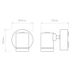 Dimension applique Bayville Single spot Astro Lighting Valente Design