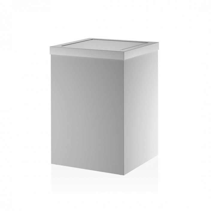 Poubelle carrée DW 113 avec couvercle basculant blanc mat Decor Walther Valente Design