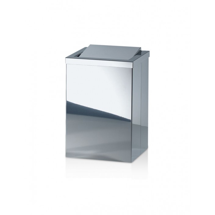 Poubelle carrée DW 113 avec couvercle basculant acier chromé Decor Walther Valente Design