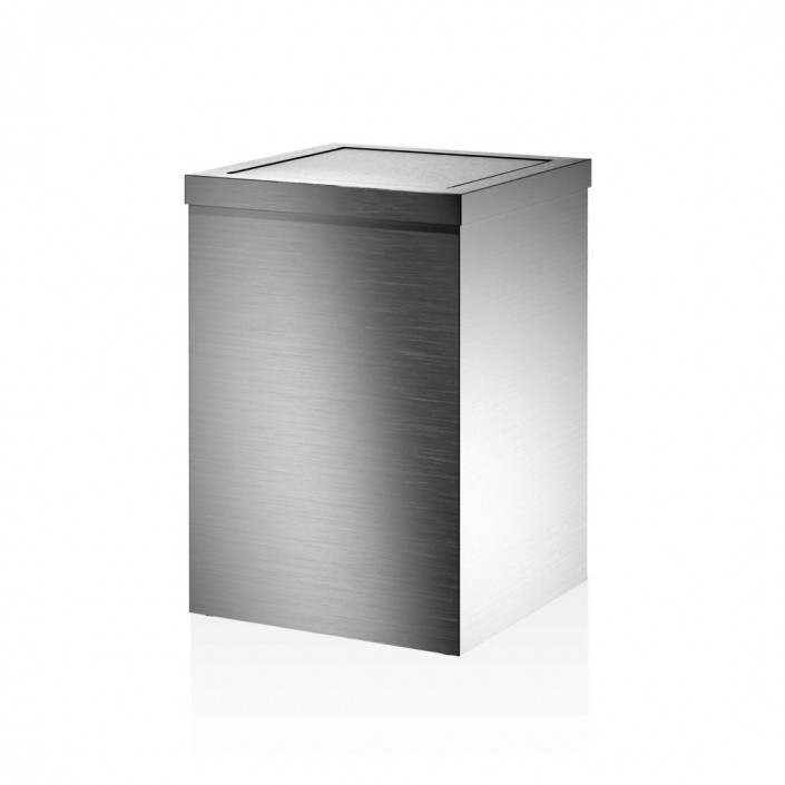 Poubelle carrée DW 113 avec couvercle basculant acier mat Decor Walther Valente Design