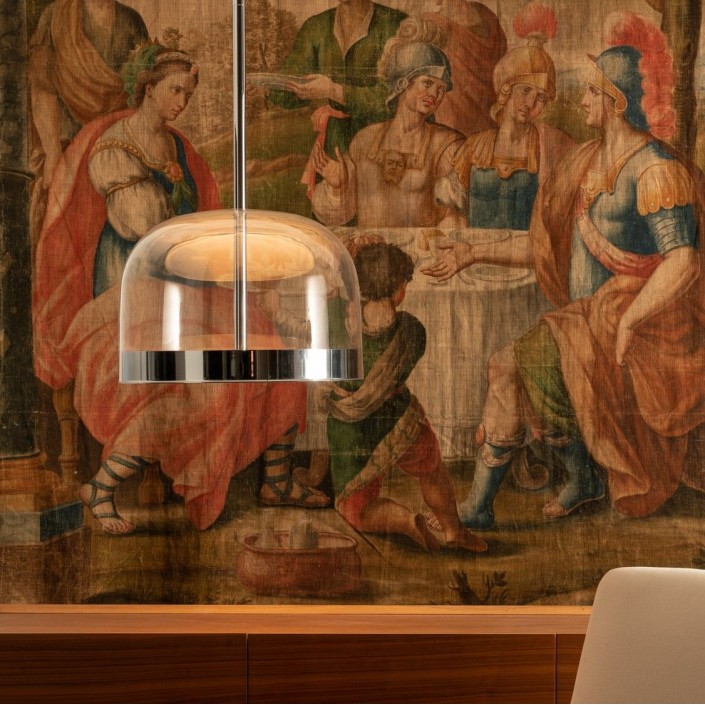 Suspension Equatore couleur chrome Fontana Arte - Valente Design