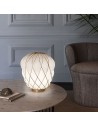 lampe de Table Pinecone cage dorée verre blanc Fontana Arte Valente Design Paola Navone 