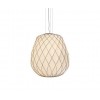 Suspension Pinecone cage dorée verre blanc Fontana Arte Valente Design Paola Navone 