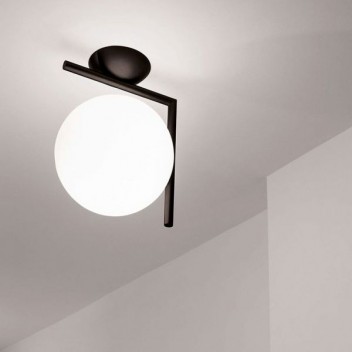 Applique ou plafonnier IC Light C/W1 noir flos Valente Design Michael Anastassiades