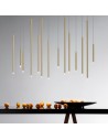 Suspension A-Tube Nano medium champagne de Studio Italia Design Valente Design composition en linéaire