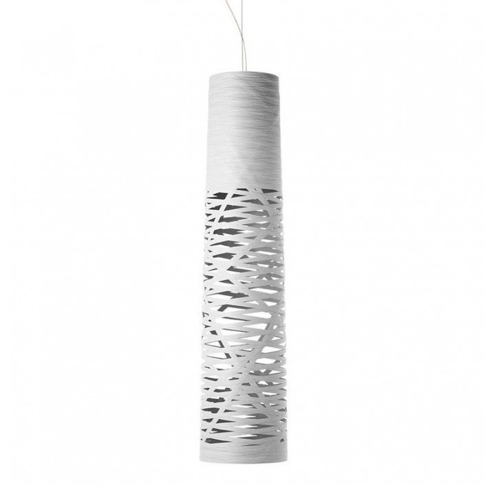 Suspension tress média de couleur blanche par le designer Marc Sadler de la marque Foscarini en vente chez Valente Design