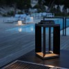 Lanterne solaire TECKINOX aluminium noir/Duratek Les Jardins Valente Design 45,5 cm mise en scène
