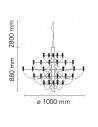 Dimension Lustre 2097/50 de flos Valente Design Gino Sarfatti