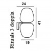 dimensions Applique murale Rituals 3 double Foscarini - Valente Design