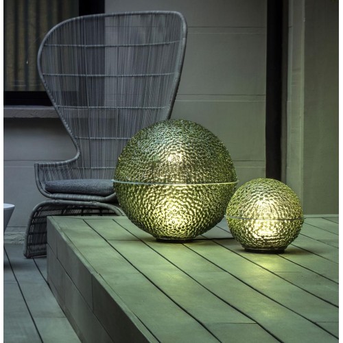 Lampe à poser Medouse F verre irrégulier vert Catellani and Smith Valente Design 2 tailles