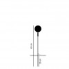 Dimensions luminaire sur piquet Syphasfera 60 cm Catellani and Smith Valente Design