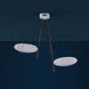 Plafonnier Lederam C2 Catellani and Smith Valente Design Disque blanc / tige satin / base blanche