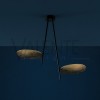 Plafonnier Lederam C2 Catellani and Smith Valente Design Disque or / tige noire / base noire