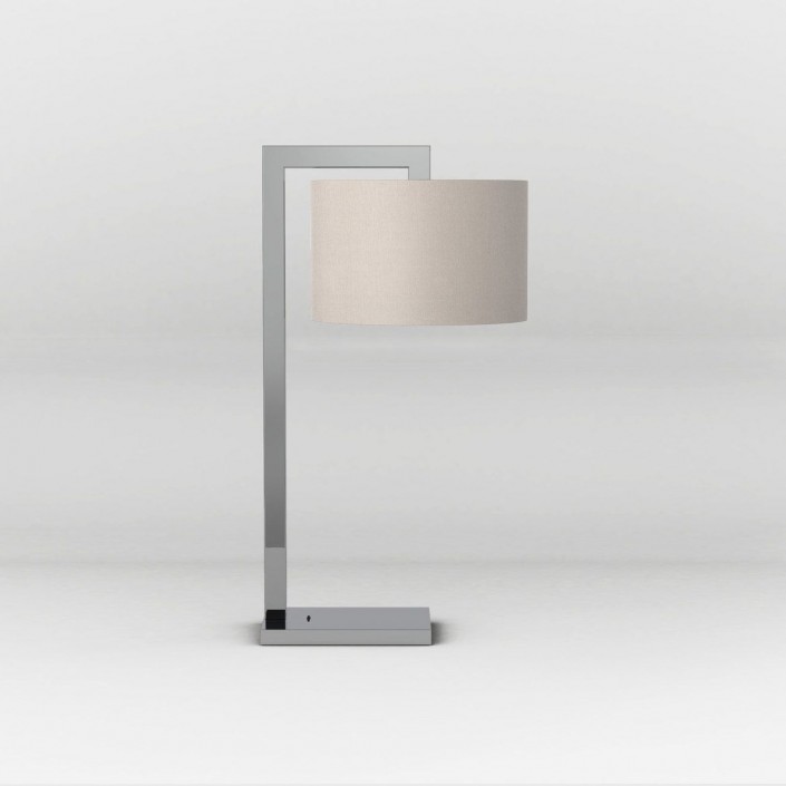 lampe de table ravello chrome et abat-jour gris putty astro lighting 