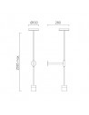 Pendant Suspension Kit 3 noir astro lighting valente design en tête de lit