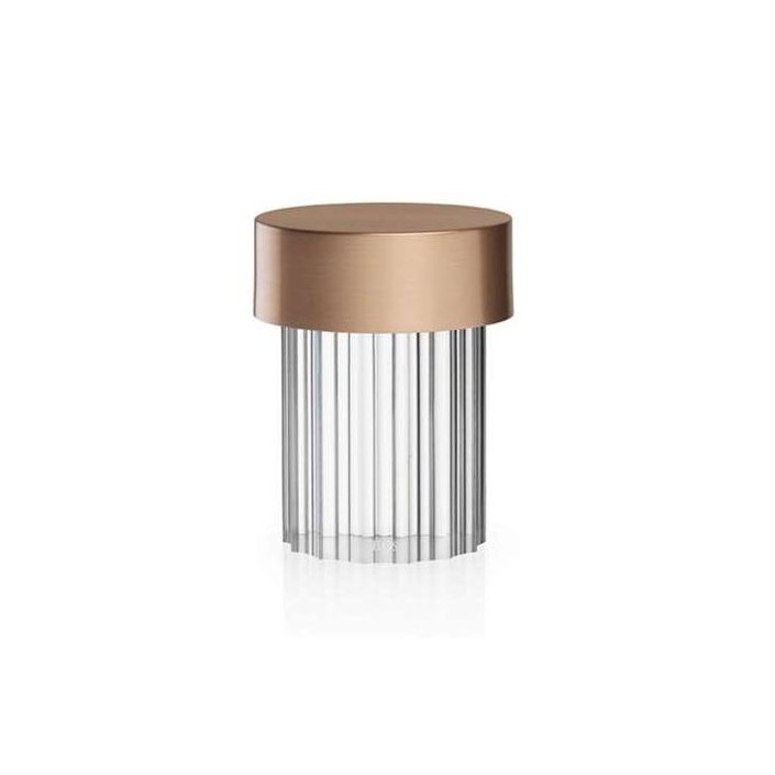 Lampe Last Order cuivre satiné/verre cannelé Flos Valente Design