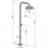 Dimension Douche de piscine BOSS WIDE Shower BW76.M pomme de douche + mitigeur FonteAlta Valente Design