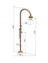 DimensionDouche d’extérieur Origo Rame Shower C50R.ME pomme de douche 210 mm S08 + mitigeur + douchette Fontealta Valente Design