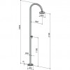 Dimension Douche de piscine ORIGO ALL STEEL Shower C50AS.M pomme de douche 200 mm S06 + mitigeur Fontealta Valente Design