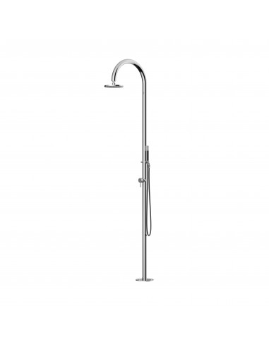 Douche de piscine ORIGO ALL STEEL Shower C50AS.ME pomme de douche 200 mm S06 + mitigeur + douchette Fontealta Valente Design 