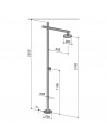 Dimension Douche pour piscine Onda Shower D50.M pomme de douche 200 mm S06 + mitigeur Fontealta Valente Design