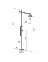 Dimension Douche pour piscine Onda Shower D50.ME pomme de douche 200 mm S06 + mitigeur + douchette Fontealta Valente Design