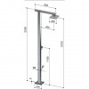 Dimension Douche extérieure Square Shower Q86.M pomme de douche 200x200 mm S07 + mitigeur Fontealta Valente Design