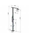 Dimension Douche extérieure Square Shower Q86.ME pomme de douche 200x200 mm S07 + mitigeur + douchette Fontealta Valente Design