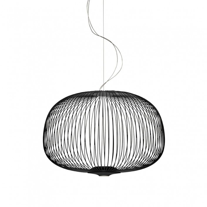 Suspension Spokes 3 noire Foscarini Valente Design mise en scène