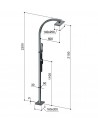 Dimension Douche extérieure Arko Shower Q53.ME Fontealta Valente Design
