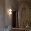Applique / Plafonnier IC C/W1 Double laiton brossé flos Valente Design Michael Anastassiades dans salon