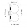 Dimension Applique / Plafonnier IC C/W1 Double flos Valente Design Michael Anastassiades