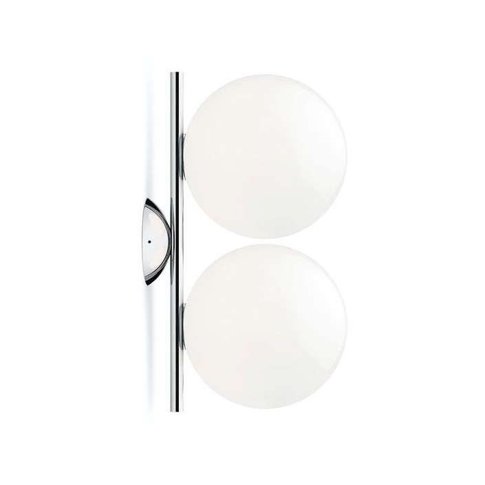 Applique / Plafonnier IC C/W1 Double chrome flos Valente Design Michael Anastassiades
