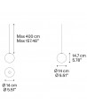 Dimension suspension Random Solo ø14cm Lodes-Studio Italia Design Valente Design