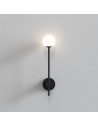 Applique Orb Single noir mat Decor Walther Valente Design de face allumée