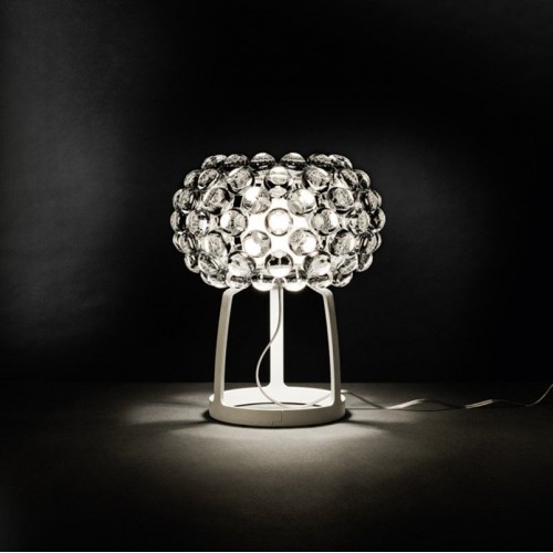 Lampe de table Caboche transparente foscarini Valente Design éclairée