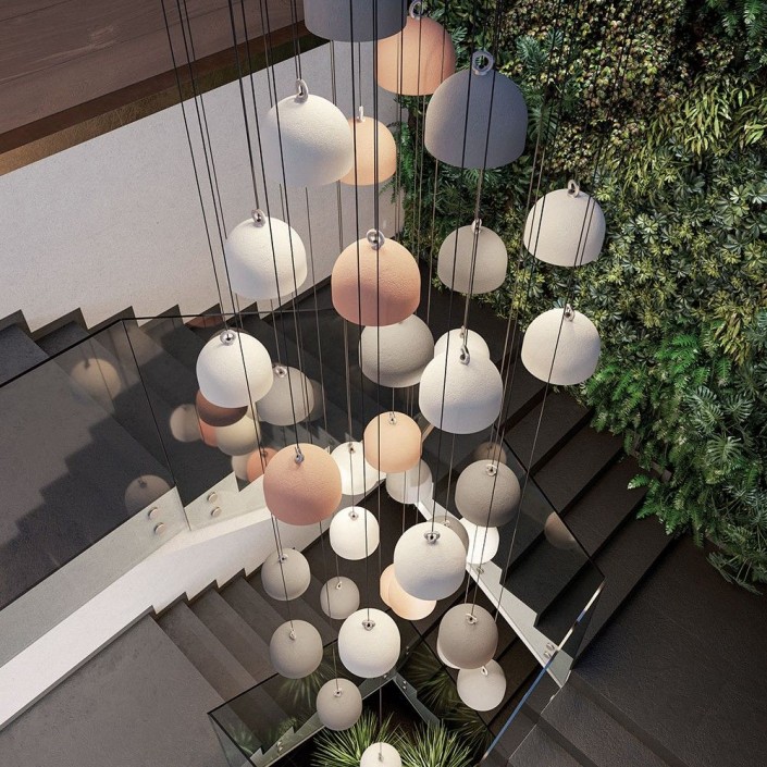 Suspension Urban Concrete 25 Diesel Living Lodes Valente Design composition en bouquet