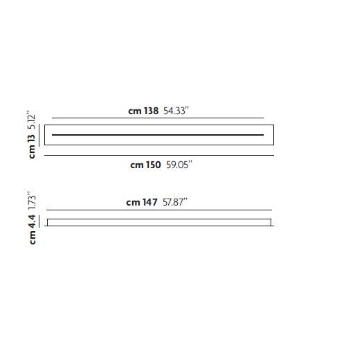 Patère linéaire 150 cm pour suspensions Diesel Lodes-Studio Italia Design Valente Design