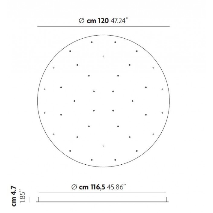 Patère ronde 36 lampes pour suspensions Diesel Lodes-Studio Italia Design Valente Design