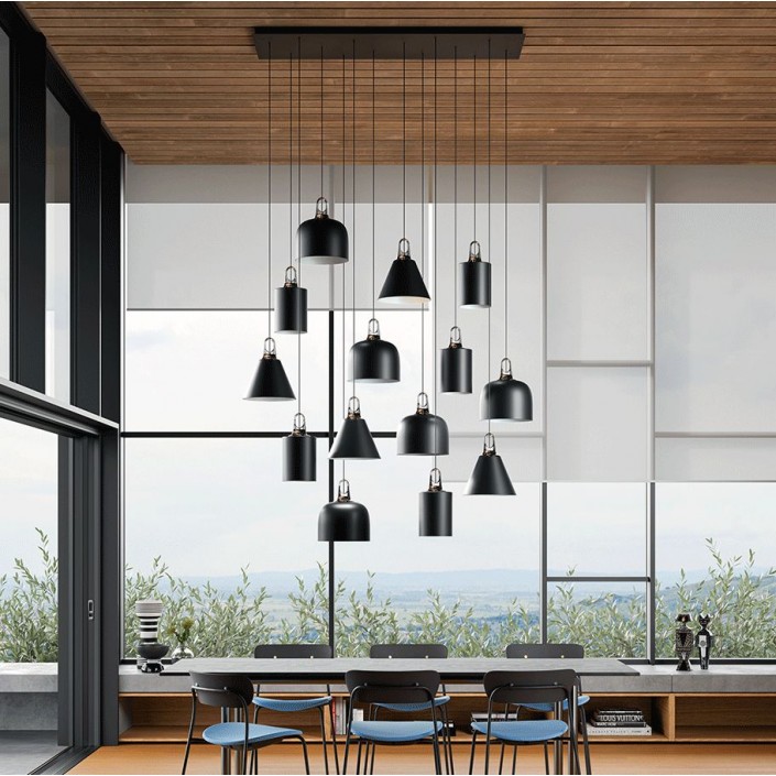 Suspension JIM noir composition en bouquet Lodes Valente Design