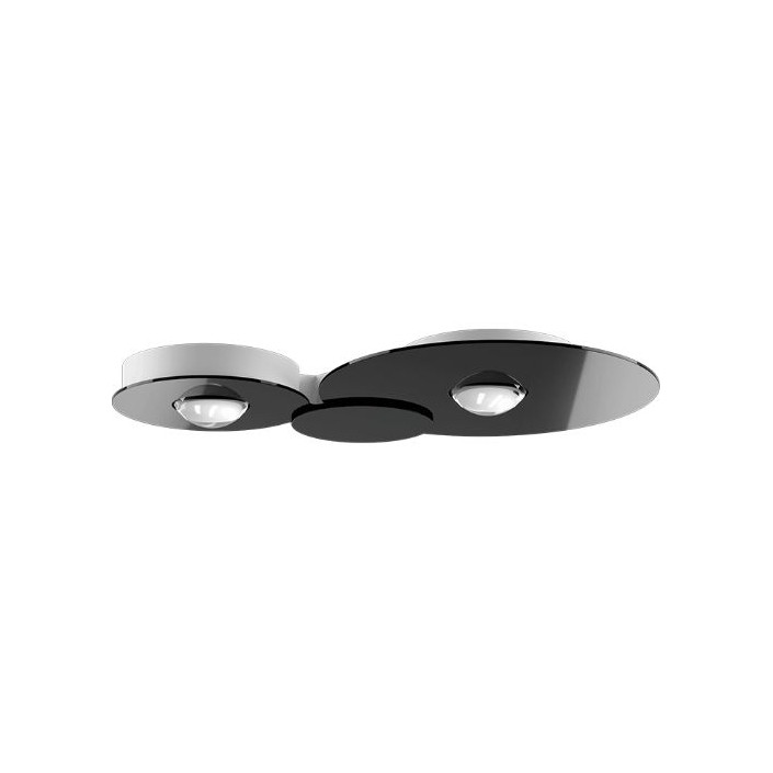 Plafonnier Bugia double noir brillant de Lodes Studio Italia Design - Valente Design