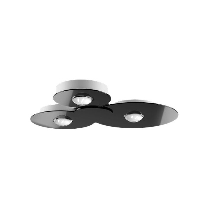 Plafonnier Bugia triple noir brillant Lodes Studio Italia Design - Valente Design